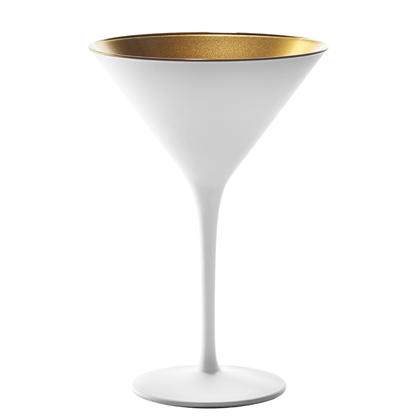 Cocktailschale Weiß/Gold 240 ml, 6er Set – La Cuisine